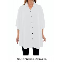 6X Solid White Tunic Crinkle Rayon (exchange)